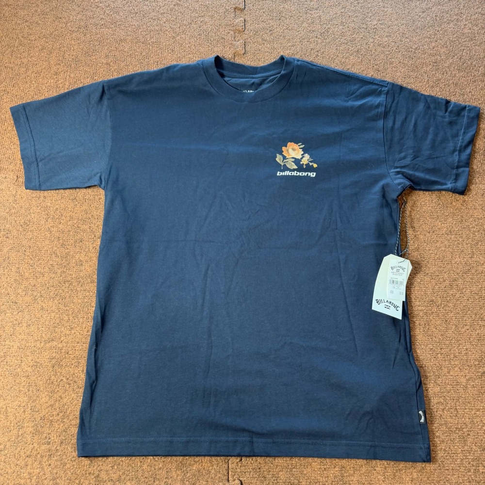 Billabong Mens Bouquet SS OG Graphic T-Shirt Navy Blue Small ABYZT02427 NEW